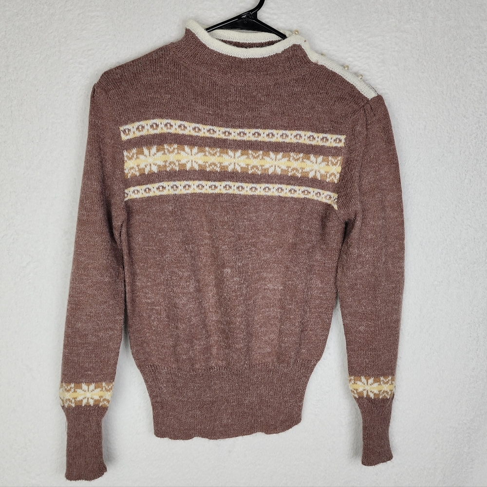VINTAGE Fair Isle Acrylic Sweater S